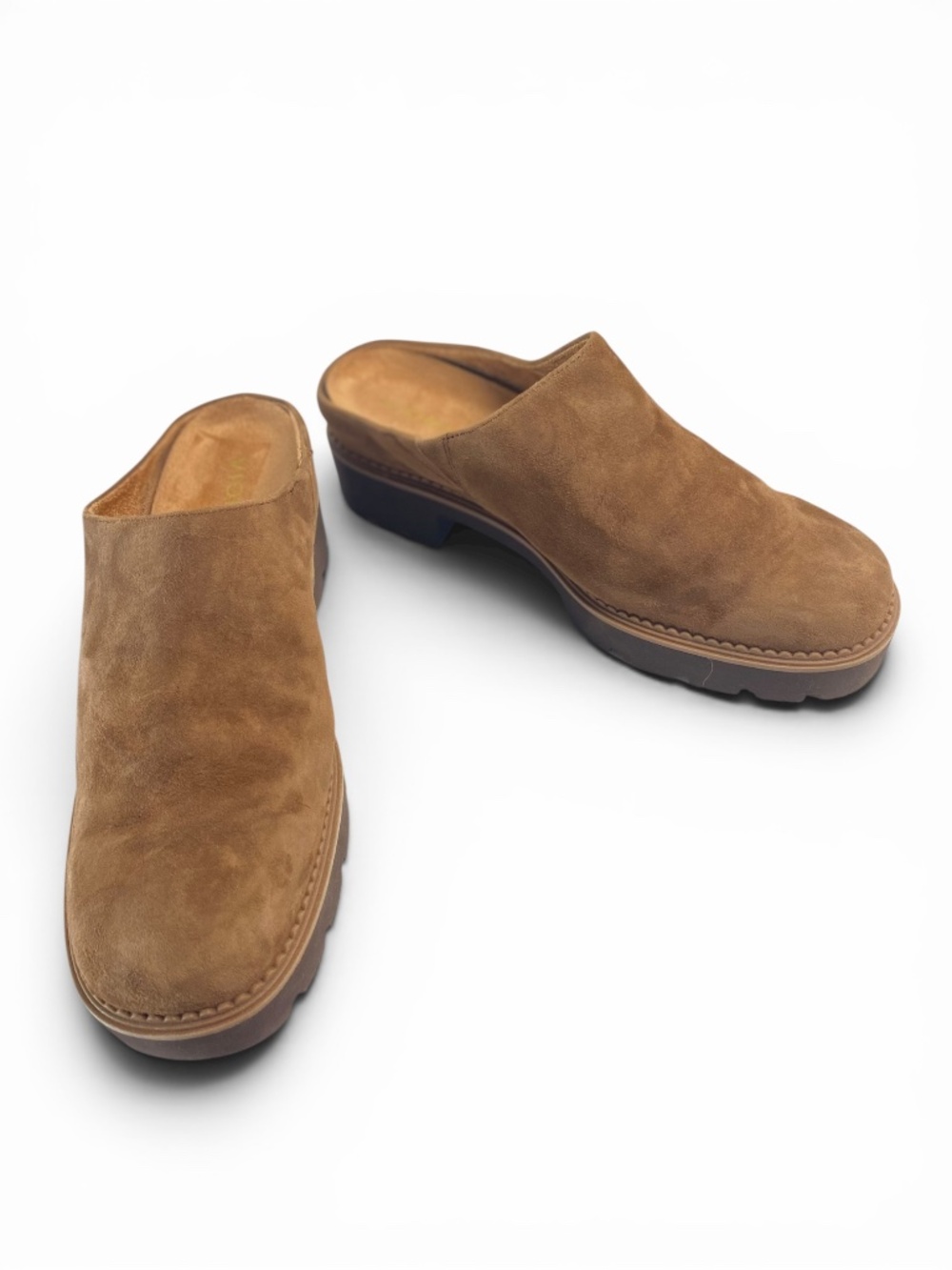 Vionic Fairfax Clogs Women's Suede Slip-On Comfort Mule Lug Sole Hazelnut Size 9 - Picture 2 of 8
